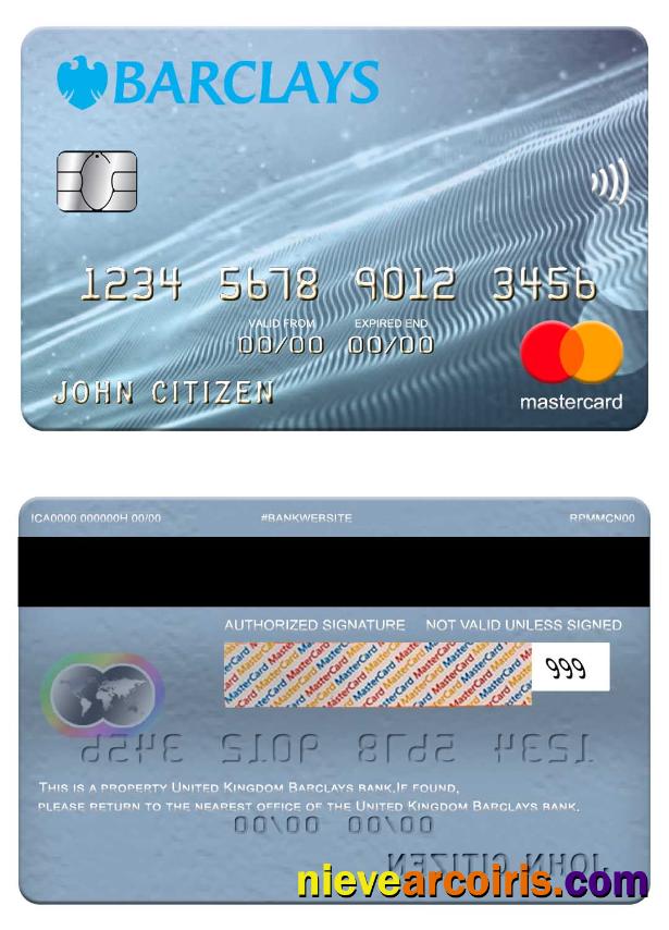 United Kingdom Barclays bank mastercard